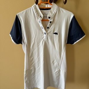 Equiline Short Sleeved Show Shirt - White and Navy